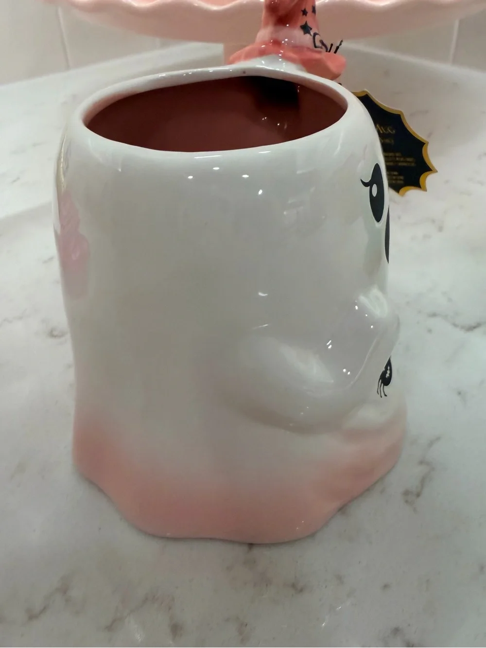 Pink Ghost Halloween Mug Witch Hat Cute Coquette Spooky Coffee Cup NWT
